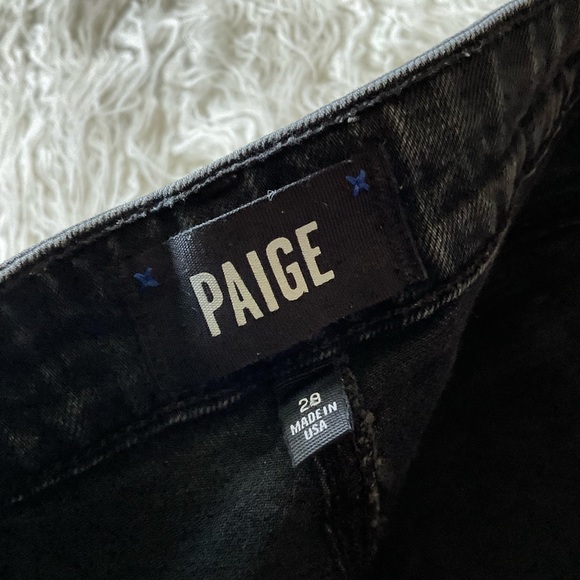 Paige Moonlight Fog Hoxton Ankle Frayed‎ Curved Hem Straight Leg Jeans - Picture 7 of 7
